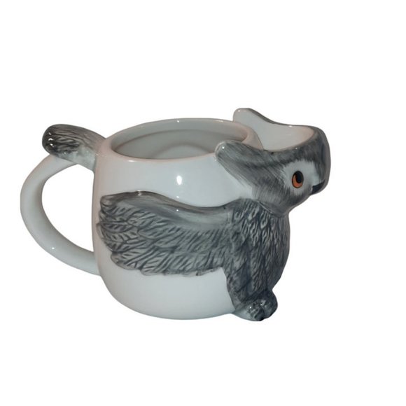 Pulchritudie Gray Owl Ceramic Tea Coffee Mug Cup Hand Painted 16 oz. - Picture 4 of 7